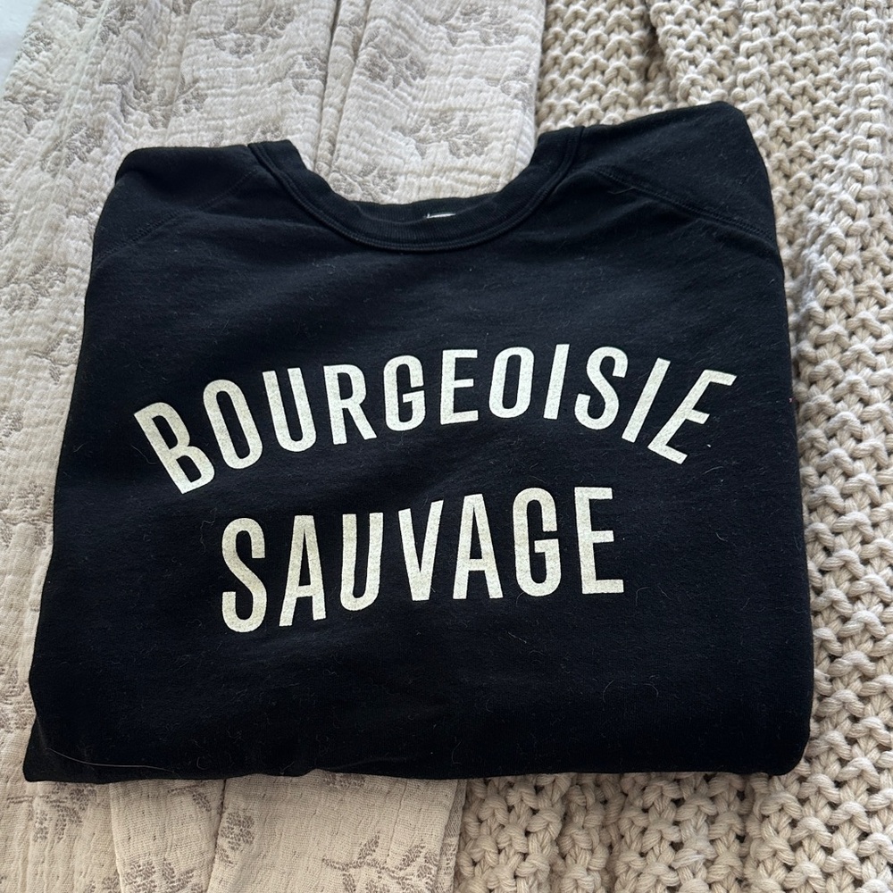 Clare V. Black Bourgeoise Sauvage Graphic Sweatshirt